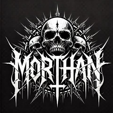 Logo Morthan z motywem czaszki